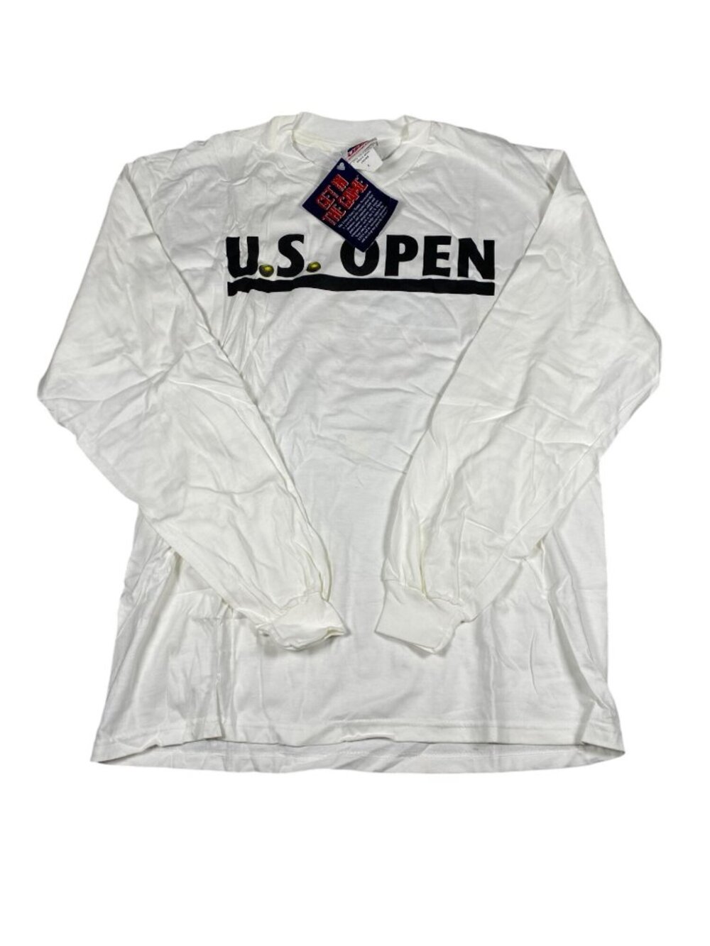 Vintage USTA US Open Tennis Shirt Mens L Long Sleeve USA Flag Graphic NWT